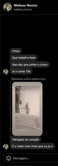 Print de mensagem de um casal elogiando o filme